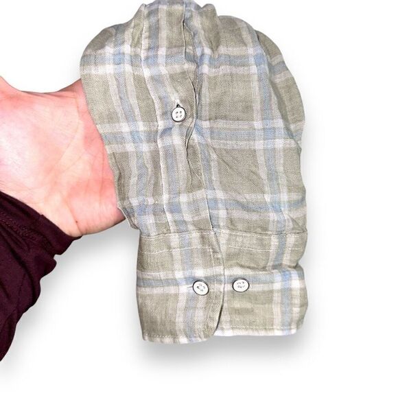 Peter Millar Sage Green 100% Linen Button Up Shirt Size L - Picture 6 of 8